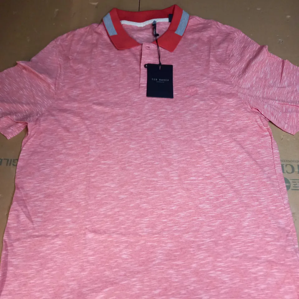 TED BAKER SPACE DYED SHORT SLEEVE POLO SIZE 4