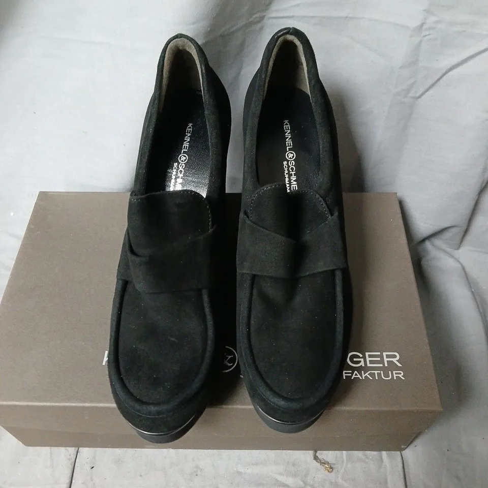 KENNEL & SCHMENGER BLACK HI-WEDGE SHOES, UK 3.5