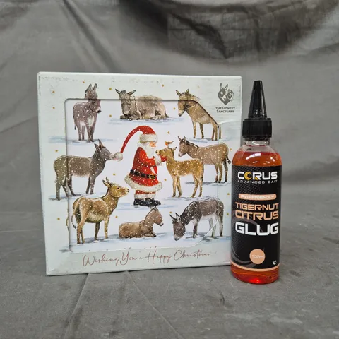 APPROXIMATELY 10 ASSORTED HOUSEHOLD ITEMS TO INCLUDE CHRISTMAS CARDS, TIGERNUT CITRUS GLUG, ETC