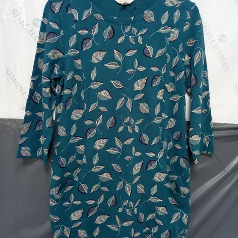 SEASALT CORNWALL FLORAL  POCKET TOP IN GREEN - UK 10