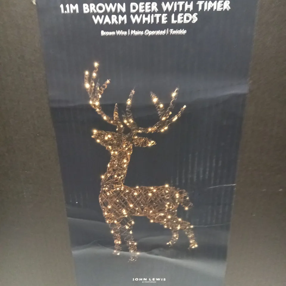 1.1 BROWN DEER WITH TIMER WARM WHITE LEDS 