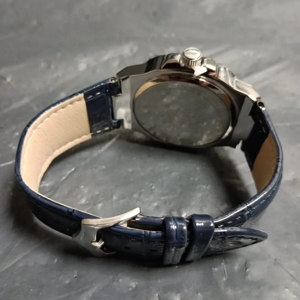 MENS FRANK SCHMIDT WATCH – TEXTURED DIAL WITH DATE – LEATHER STRAP