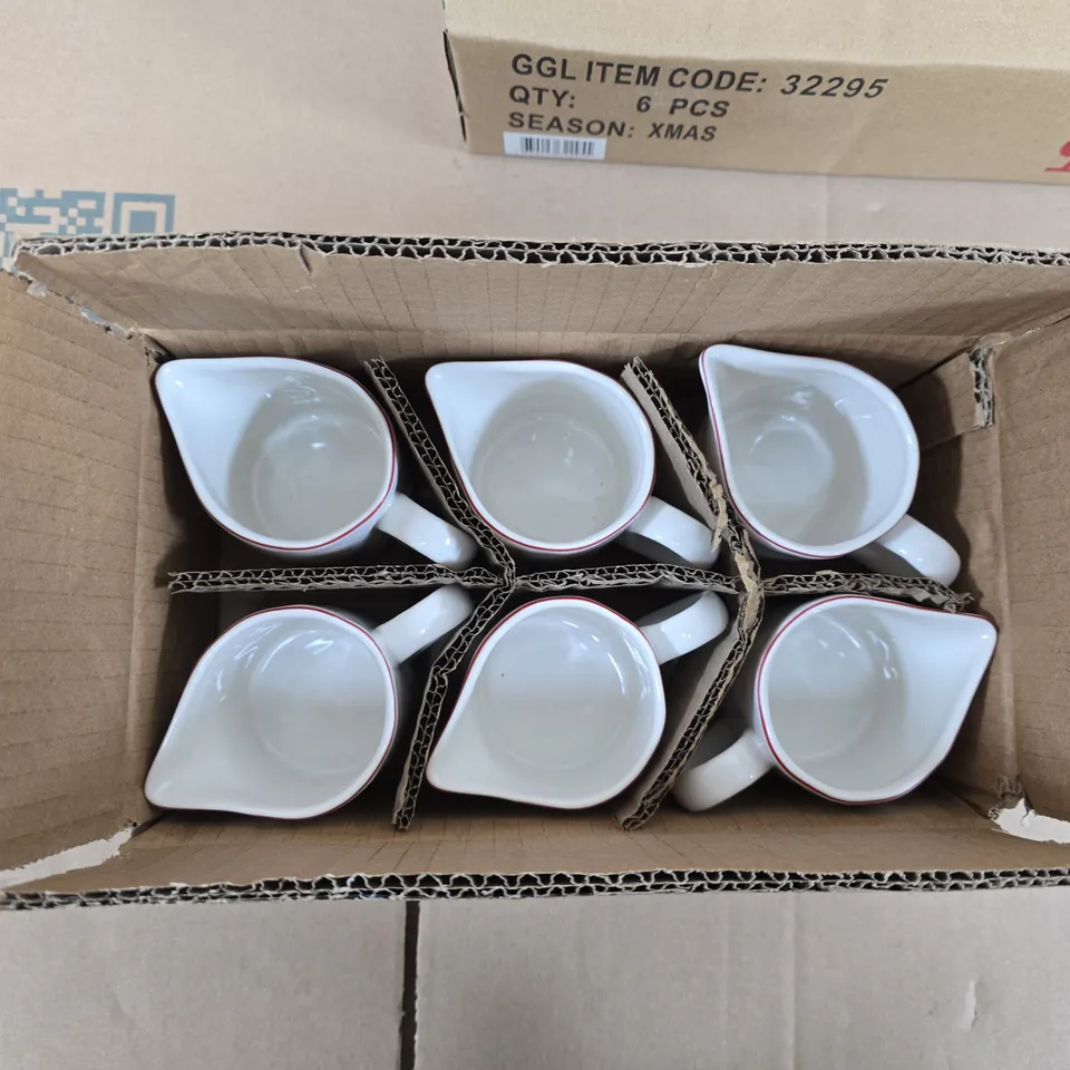 GISELA GRAHAM LONDON CREAMER JUGS WITH CHRISTMAS TREE DESIGN – BOX OF 6