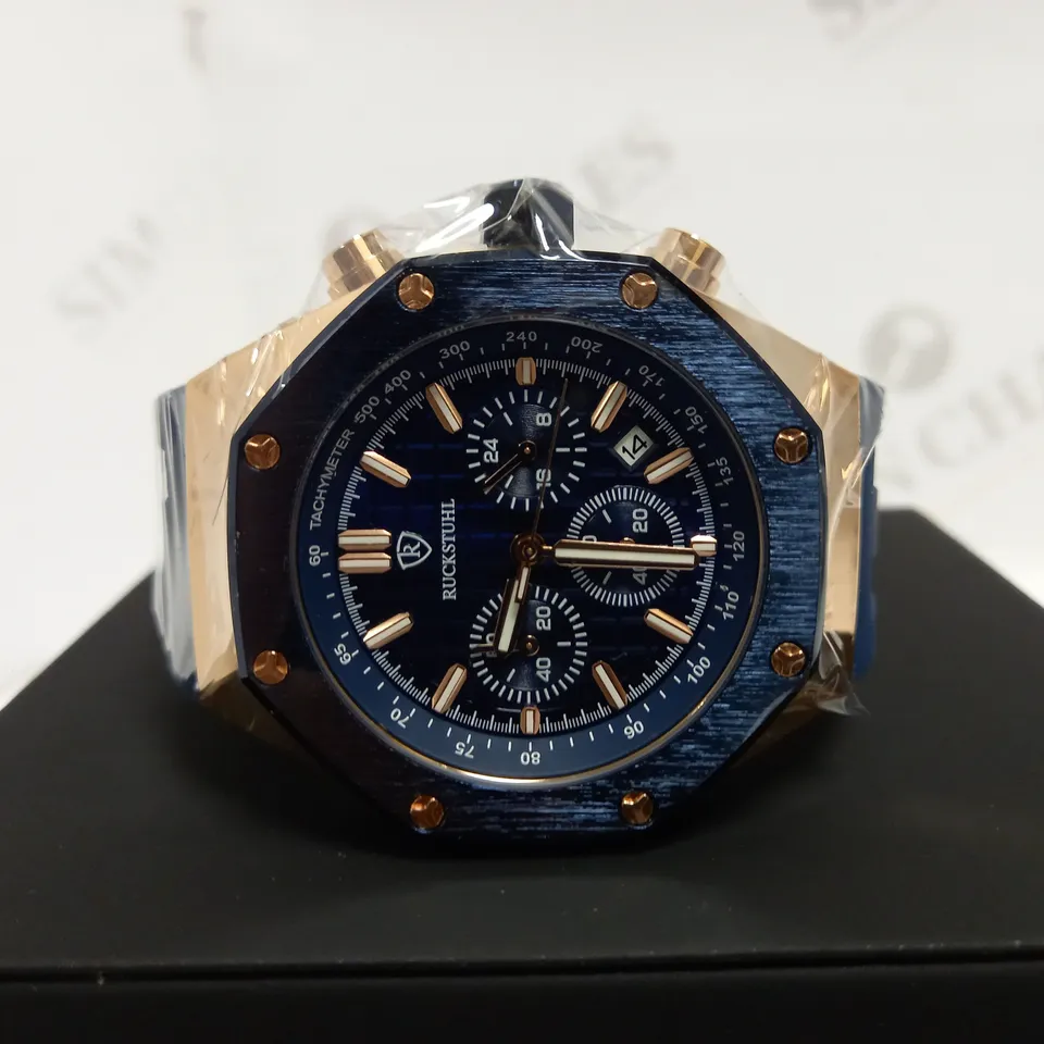 RUCKSTUHL CHRONOGRAPH STYLE RUBBER STRAP WATCH RRP £560