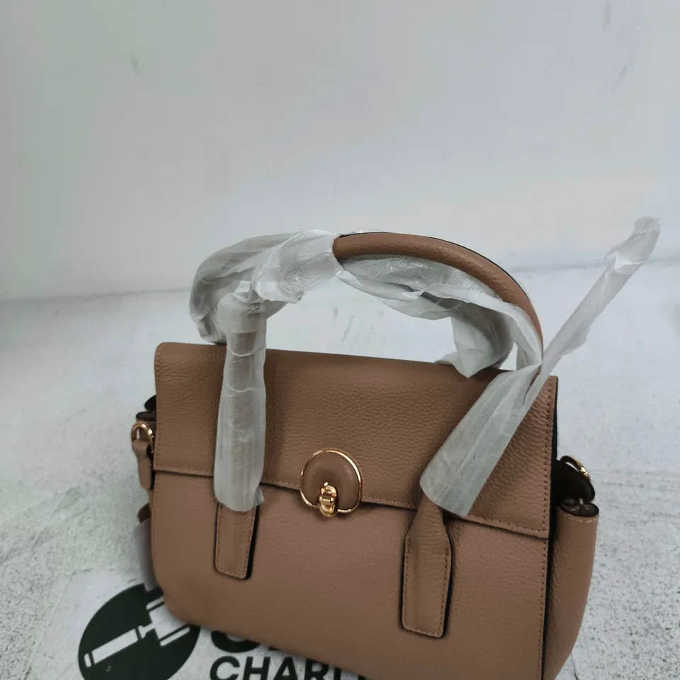 TAN GENUINE LEATHER HANDBAG – WOMEN'S SHOULDER BAG