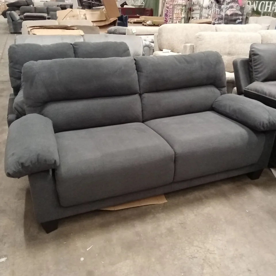 AUSTIN 3 SEATER SOFA, SLATE GREY CLASSIC PLUSH FABRIC