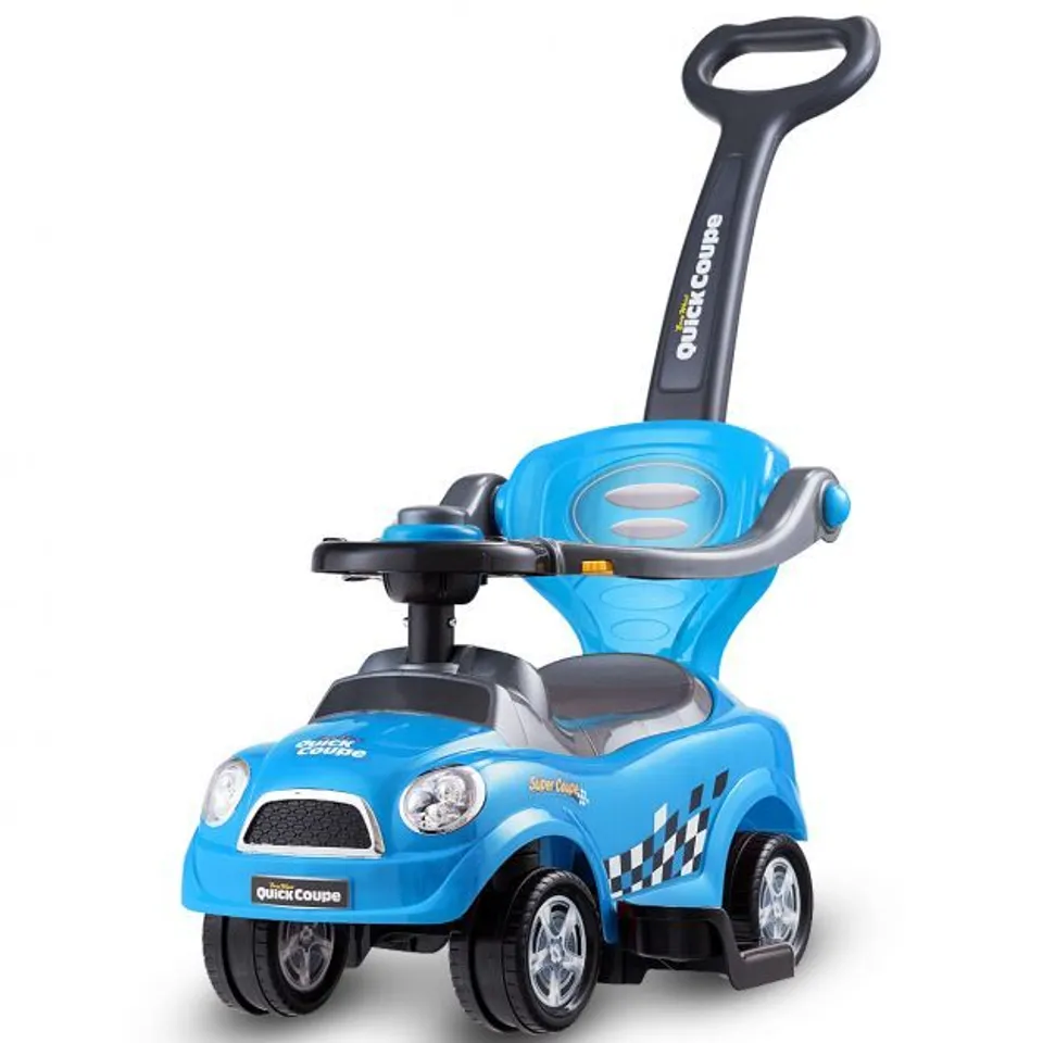 BOXED COSTWAY KIDS 3 IN 1 RIDE ON CAR WITH PUSH HANDLE - BLUE