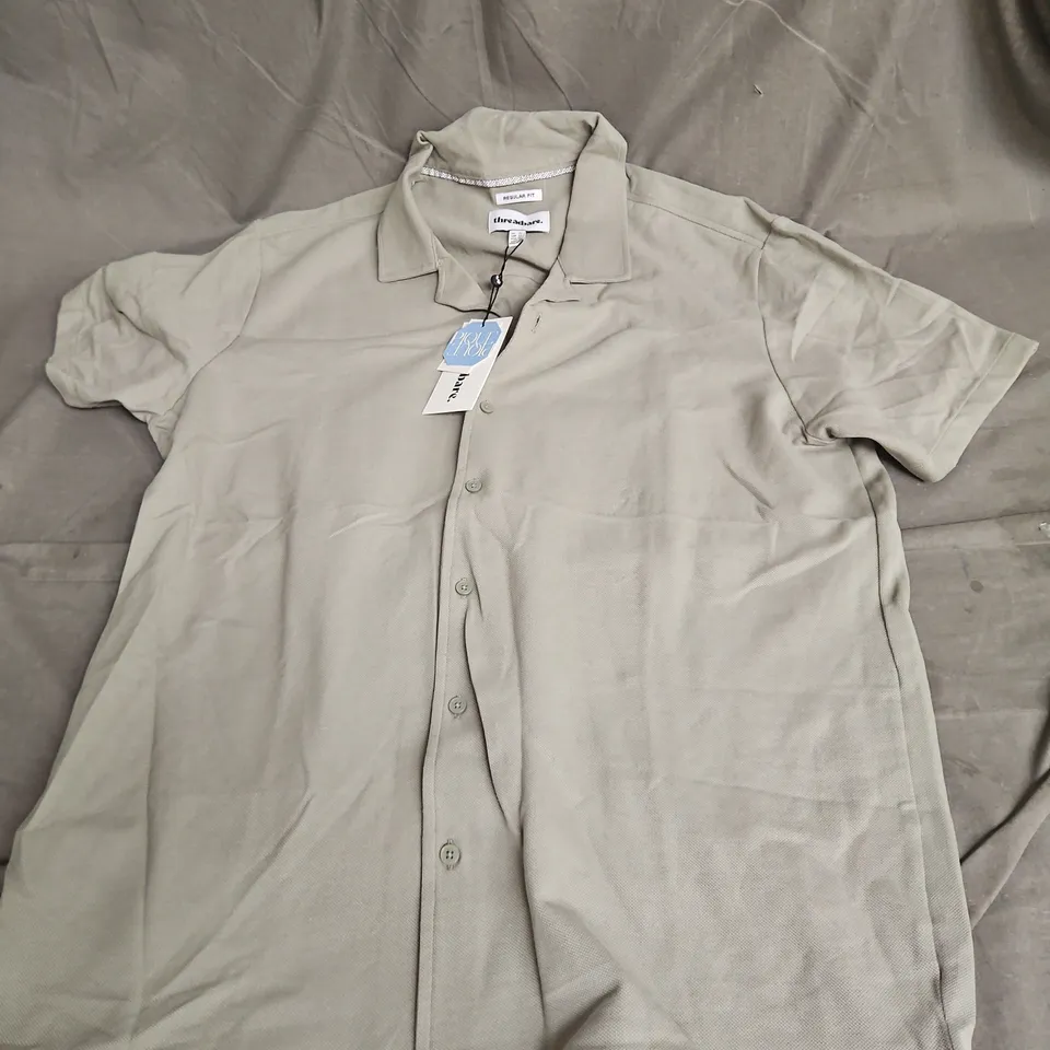 THREADBARE MENS SHORT SLEEVE SHIRT IN SAGE SIZE XL