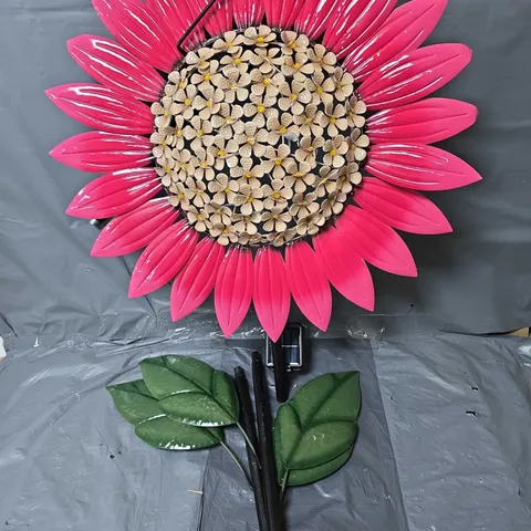 SET OF 2 LED SOLAR STAKE FLOWERS - PINK/YELLOW - COLLECTION ONLY 