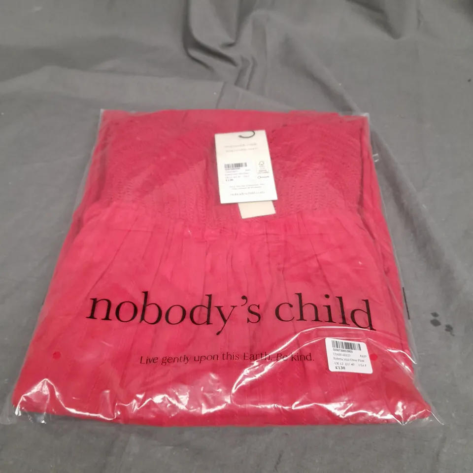 SEALED NOBODYS CHILD ROBERTA MIDI DRESS PLAIN IN RED - UK 12