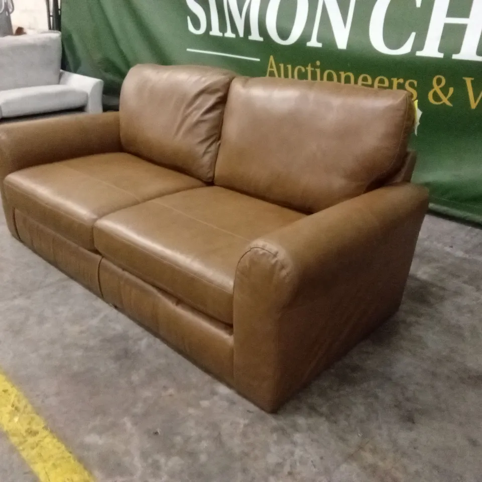 BAILEY 3 SEATER LEATHER SOFA - TAN RRP £879