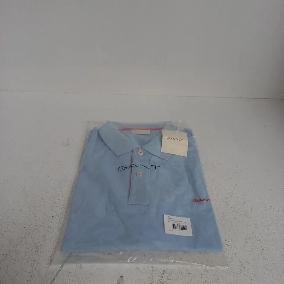 GANT PIQUE SHIRT SLEEVE POLO SHIRT FRESH BLUE XL