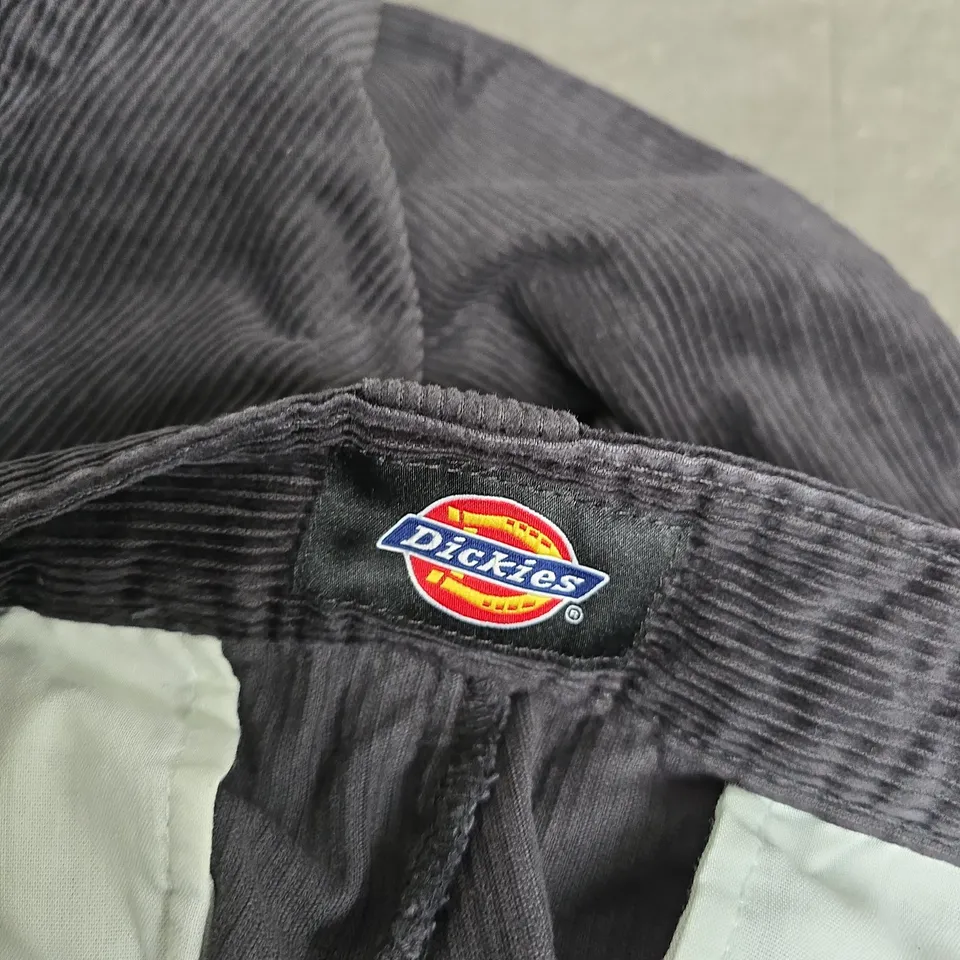 DICKIES CORDUROY TROUSERS – DARK GREY/BLACK, WAIST UK 32 (W32) – MEN'S WORKWEAR