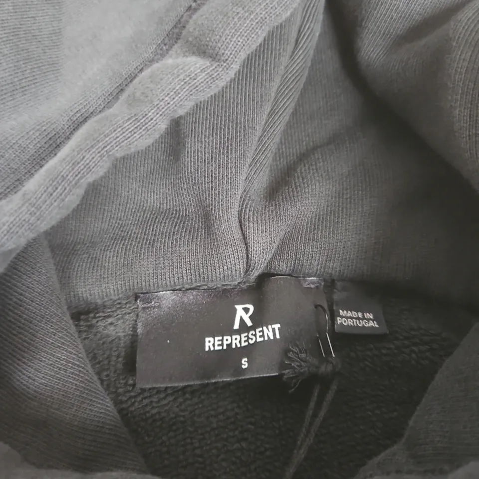 REPRESENT HOODIE – DARK GREY, SIZE S, MADE IN PORTUGAL