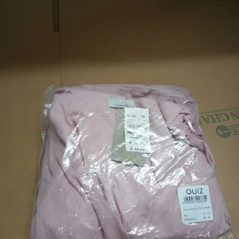 QUIZ PINK CHIFFON DRESS SIZE 18