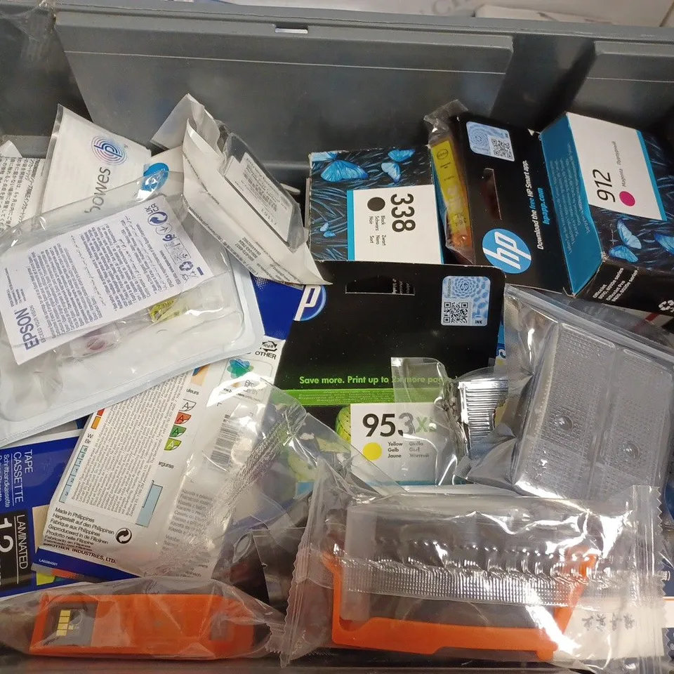 BOX OF APPROX 20 ASSORTED INK CARTRIDGES FOR VARIOUS PRINTERS IN VARIOUS COLOURS