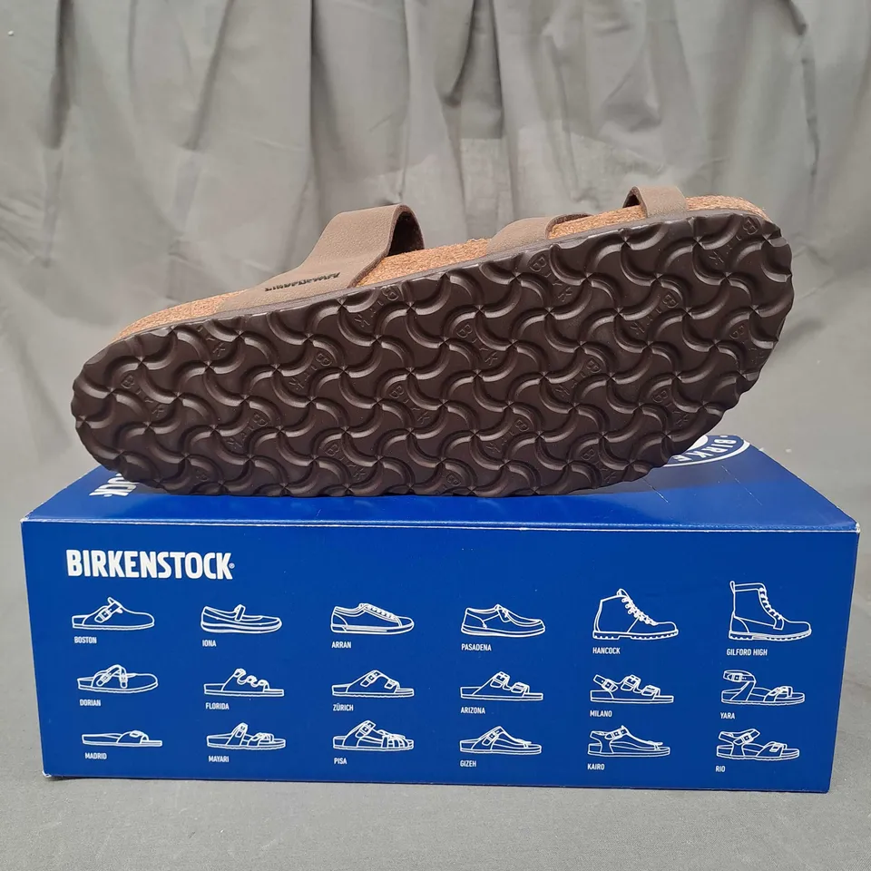 BOXED PAIR OF BIRKENSTOCK MAYARI BROWN WOMENS LEATHER SANDALS SHOES SIZE 7.5
