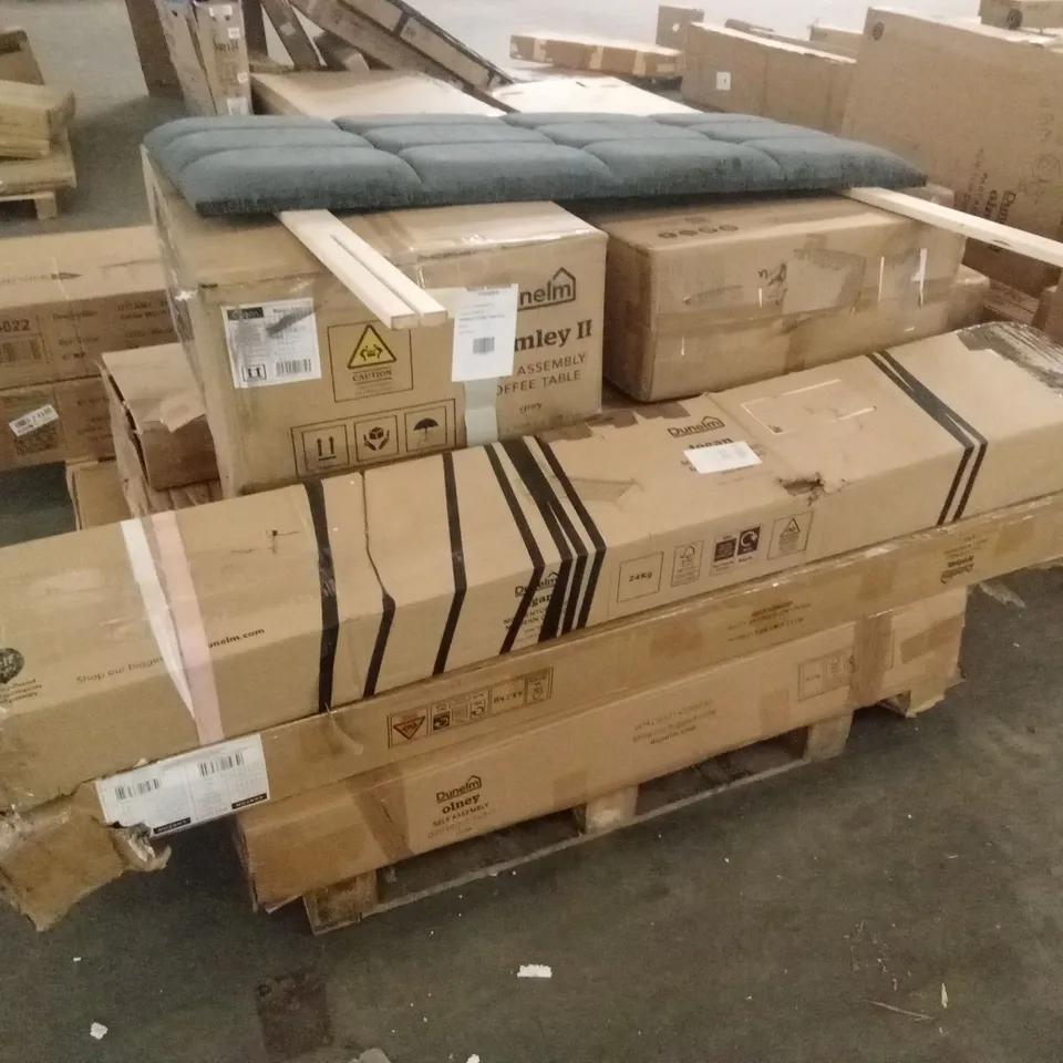 PALLET OF ASSORTED INCOMPLETE DESIGNER FURNITURE PARTS AND PIECES