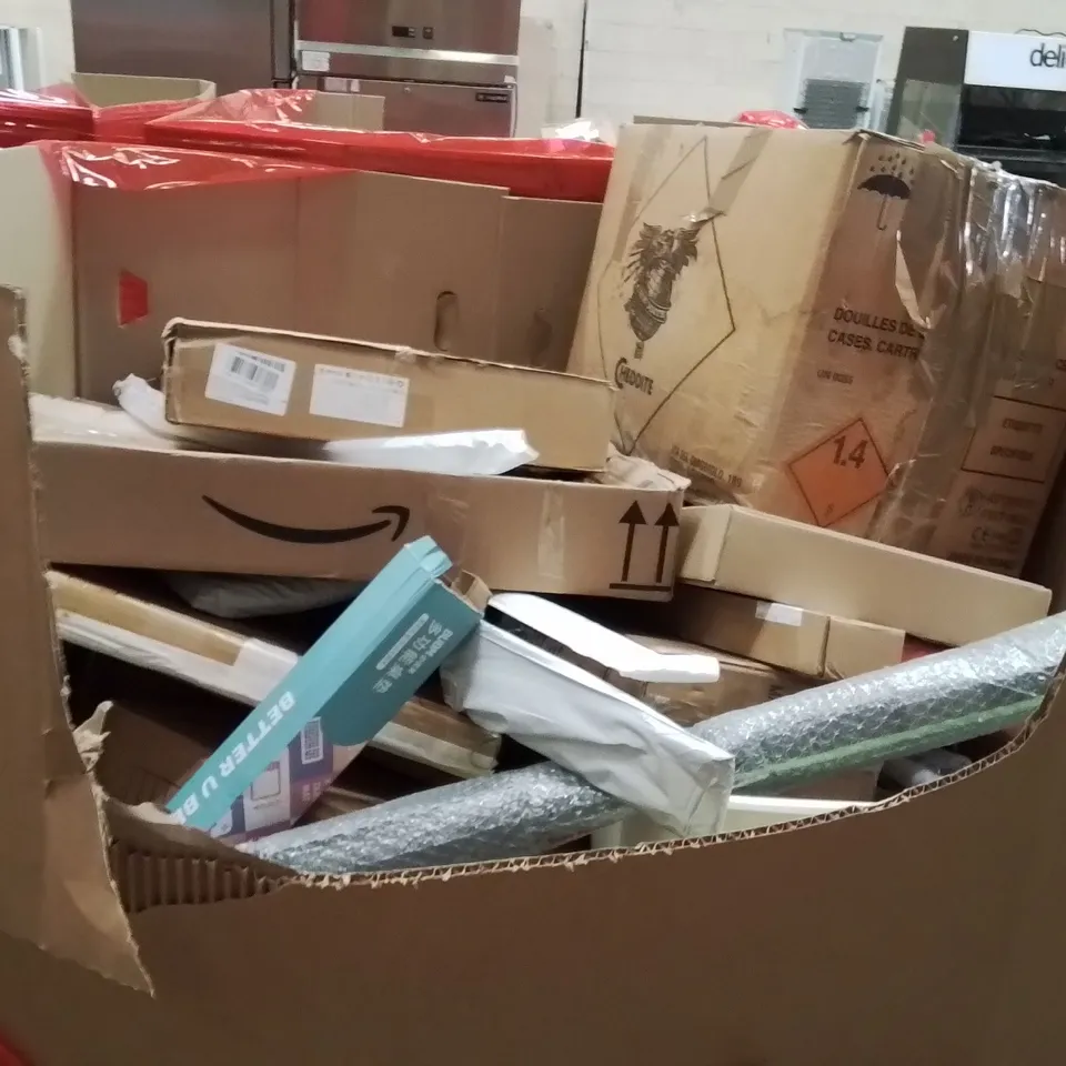 PALLET OF ASSORTED HOUSEHOLD GOODS AND PRODUCTS TO INCLUDE;RETRACTABLE SAFETY GATE,CAT LITTER TRAY,CANVAS