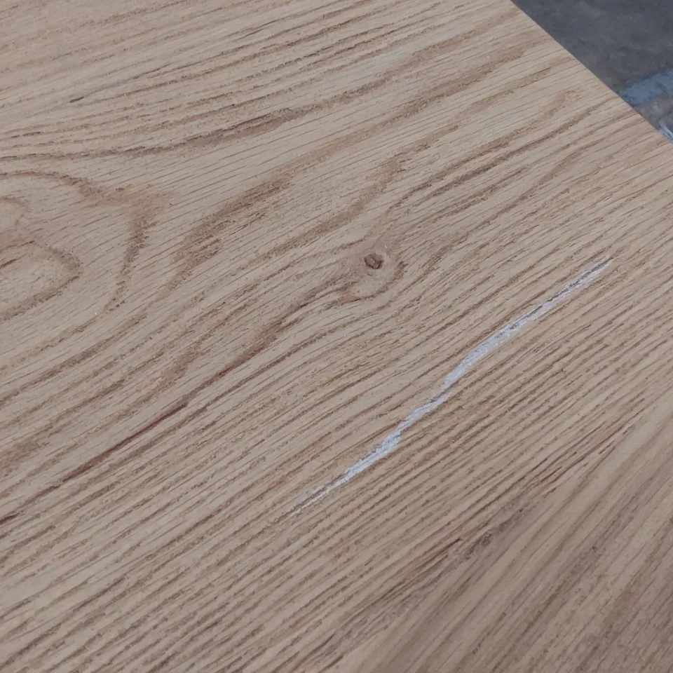 DESIGNER LIGHT OAK REFRECTORY TABLE ON X SUPPORTS 160cm