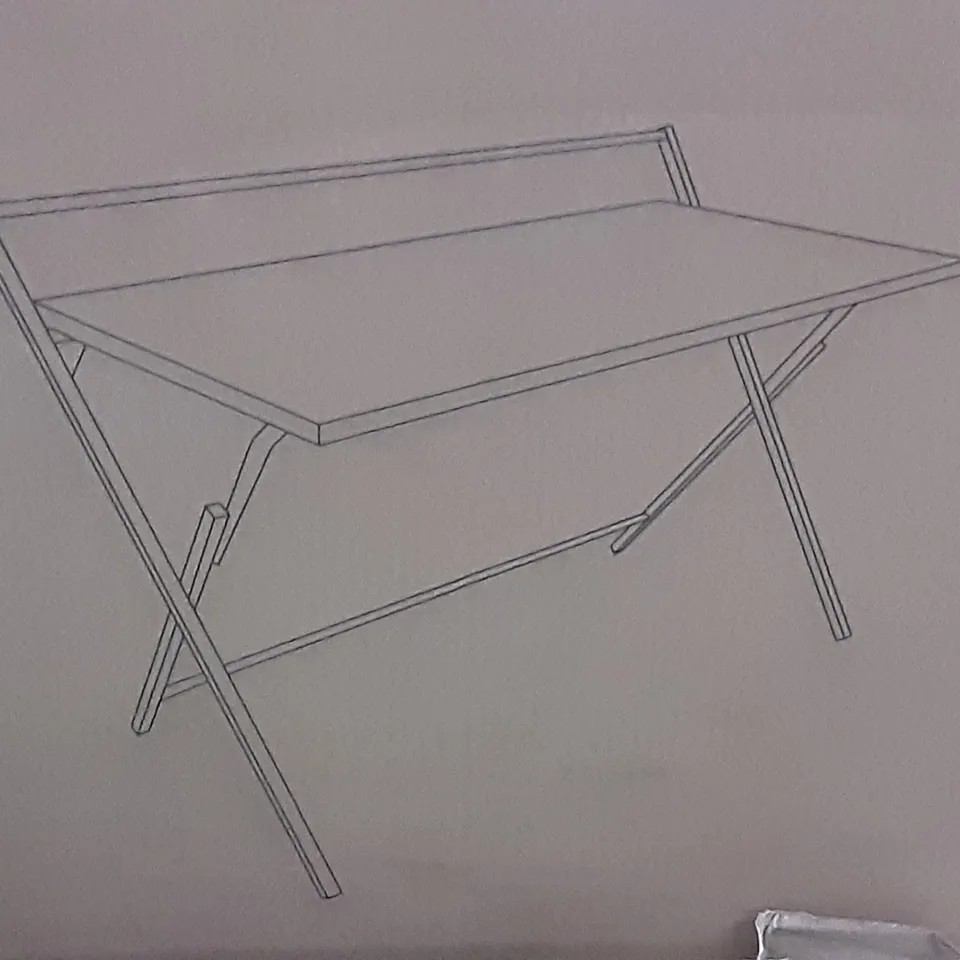 BOXED EVELYN FOLDING WIDE DESK IN CONCRETE EFFECT - H85 X W120 X D60 CM 