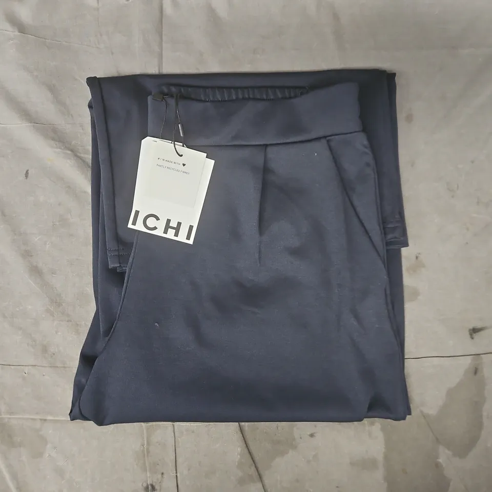 ICHI KNIT CULOTTE TROUSERS IN DARK BLUE SIZE XL (UK 14)