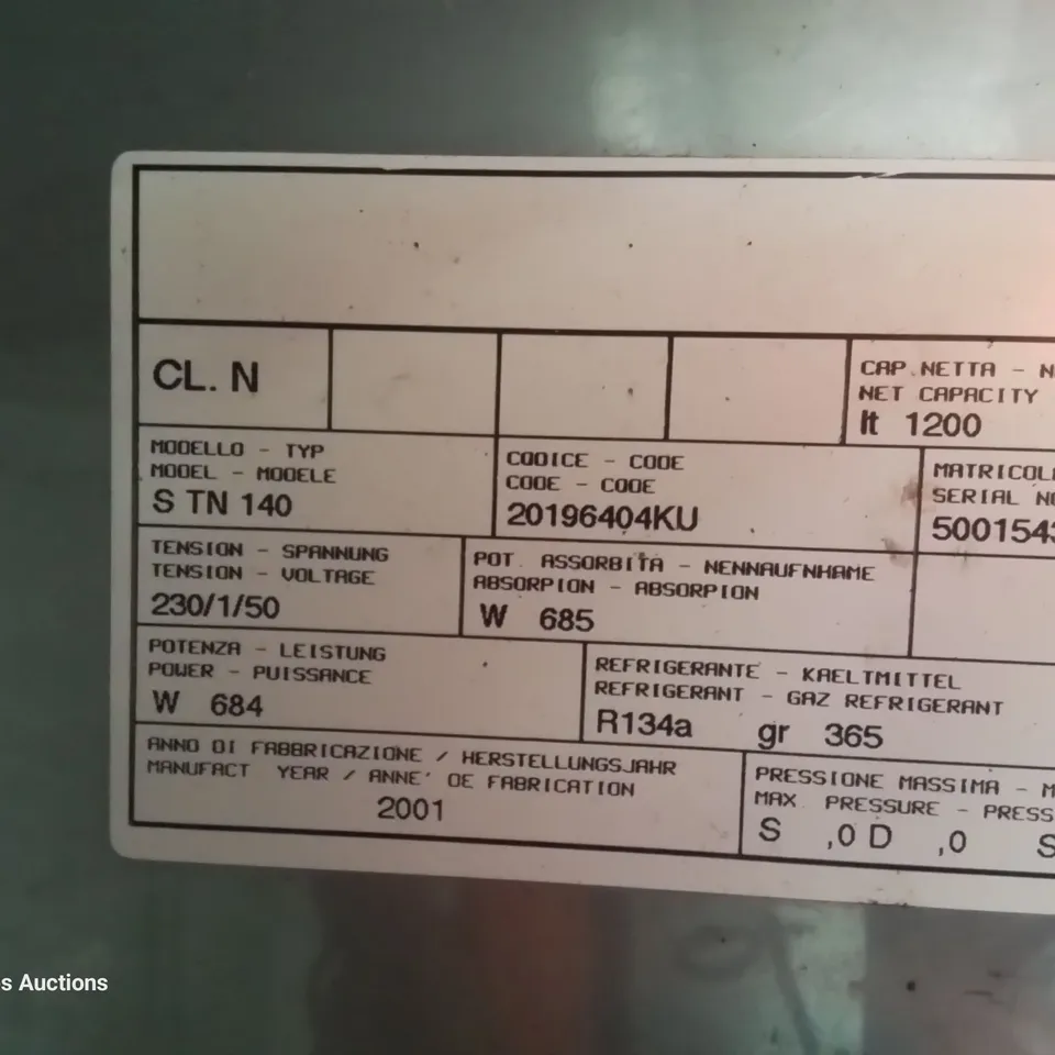 POLARIS COMMERCIAL DOUBLE DOOR TALL FRIDGE S TN 140