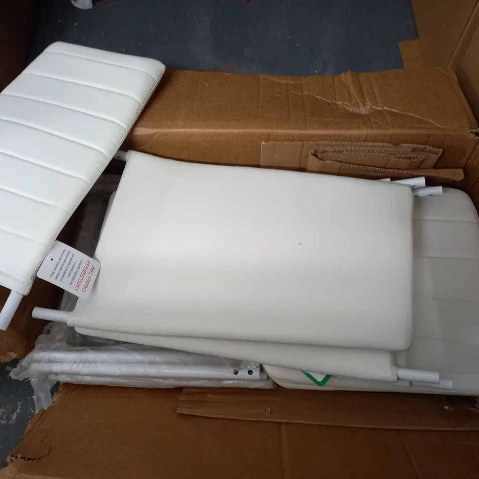 WHITE FAUX LEATHER SET OF 4 DINING CHAIRS