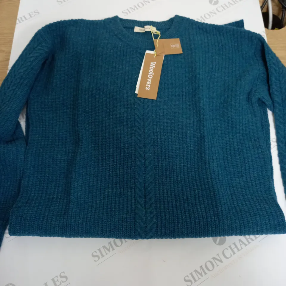 WOOLOVERS RIBBED KNITTED DRESS IN BLUE - S