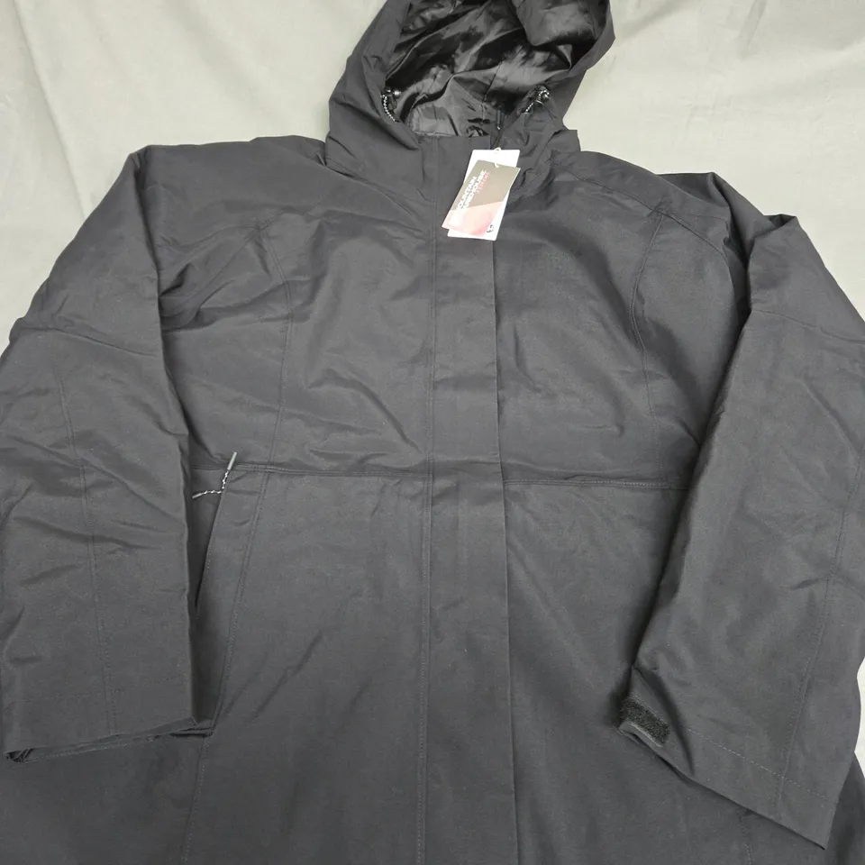 MOUNTAIN WAREHOUSE EXTREME ALASKAN WOMENS 3 IN 1 LONG WATERPROOF JACKET IN BLACK - UK 16