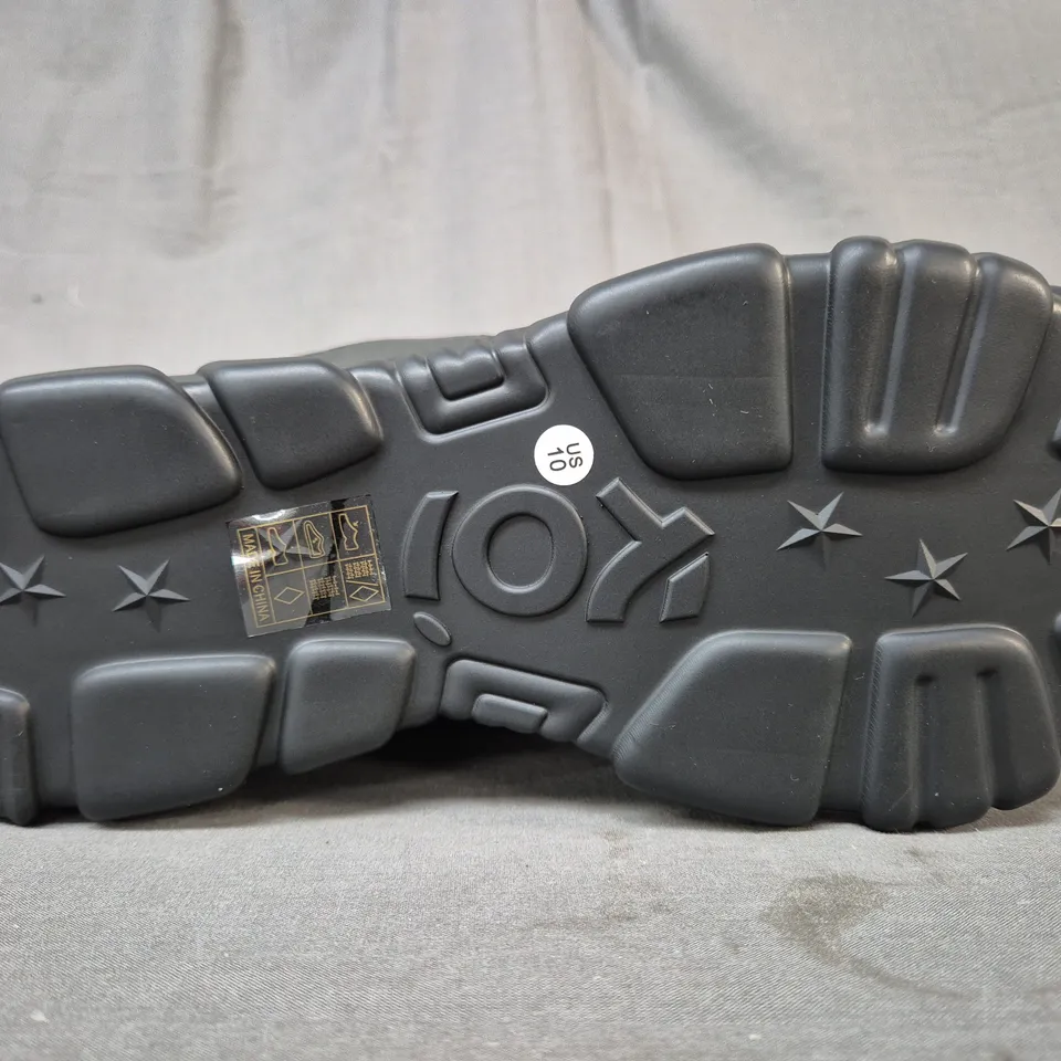 BOXED PAIR OF KOI RICTA FLIP MEN'S CHUNKY TRAINERS IN BLACK UK SIZE 10