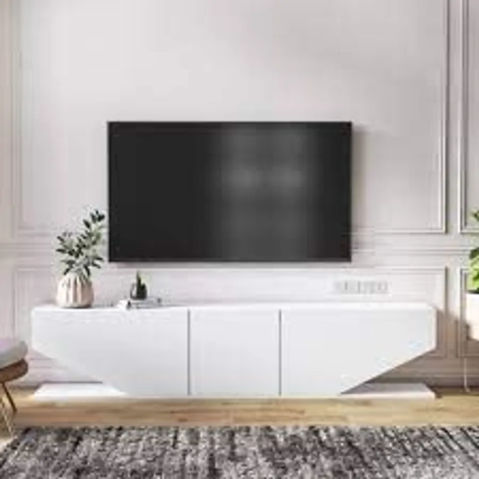 BOXED AGARITA TV STAND FOR TVS UPTO 78" - WHITE (1 BOX)