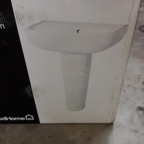 BOXED GOODHOME CAVALLY CERAMIC FULL PEDESTAL BASIN