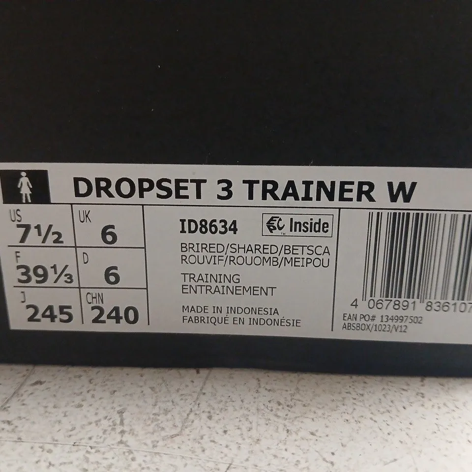 BOXED PAIR OF ADIDAS DROPSET 3 TRAINER W – UK 6