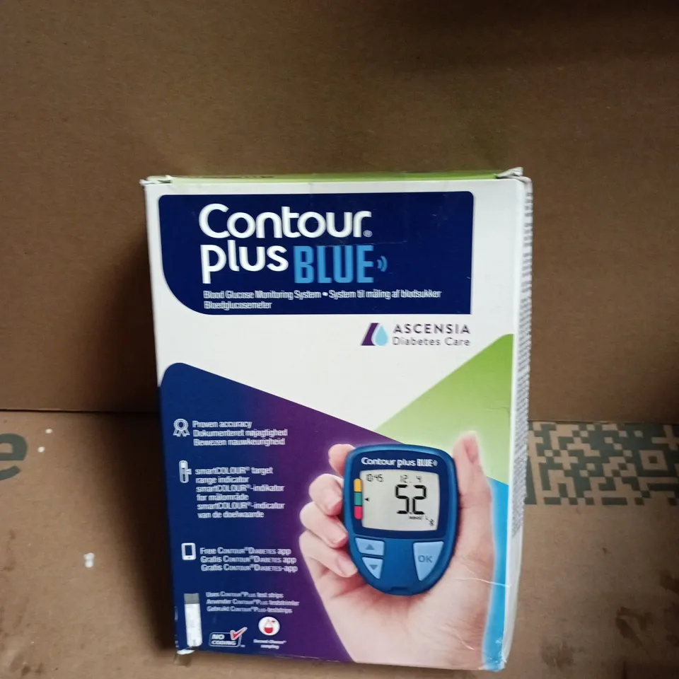 CONTOUR PLUS BLUE BLOOD GLUCOSE MONITORING SYSTEM – BOXED (ASCENSIA)