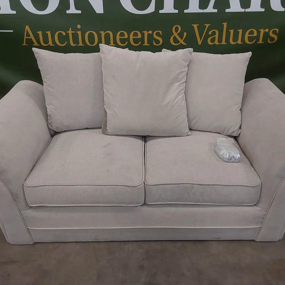 DESIGNER 2 SEATER FABRIC UPHOLSTERED SOFA