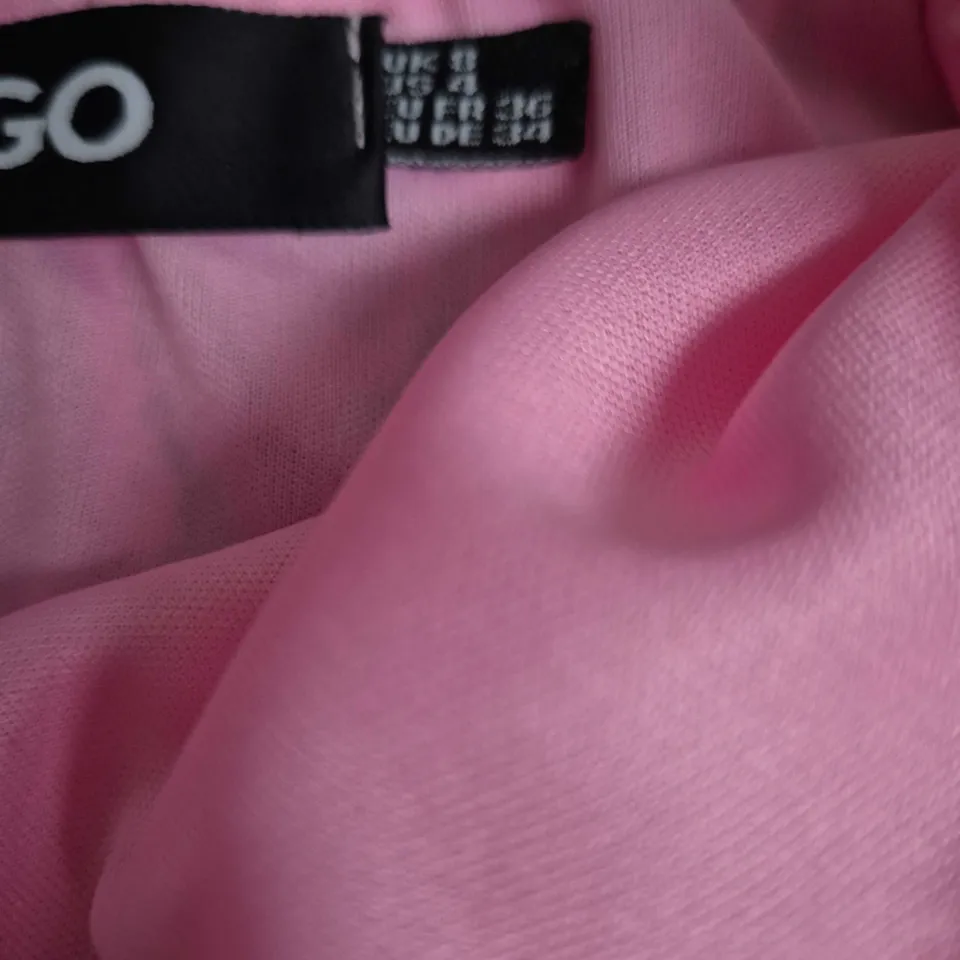 EGO PINK PLUNGE HALTERNECK RUCHED DETAIL MAXI DRESS – UK 8