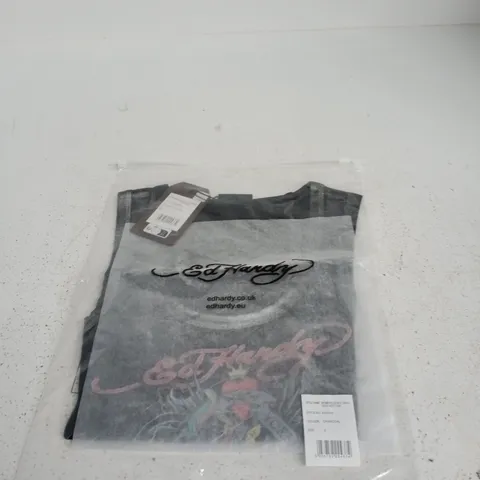 ED HARDY WOMEN'S SKULL TOUR VEST TOP - CHARCOAL, SIZE S (ED4936)