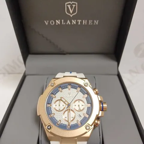 VONLANTHEN TRIPLE DIAL RUBBER STRAP WATCH