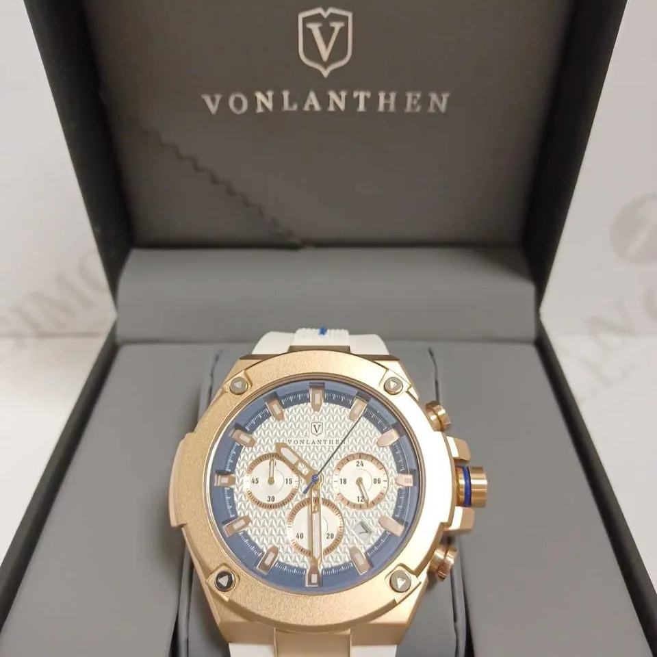 VONLANTHEN TRIPLE DIAL RUBBER STRAP WATCH