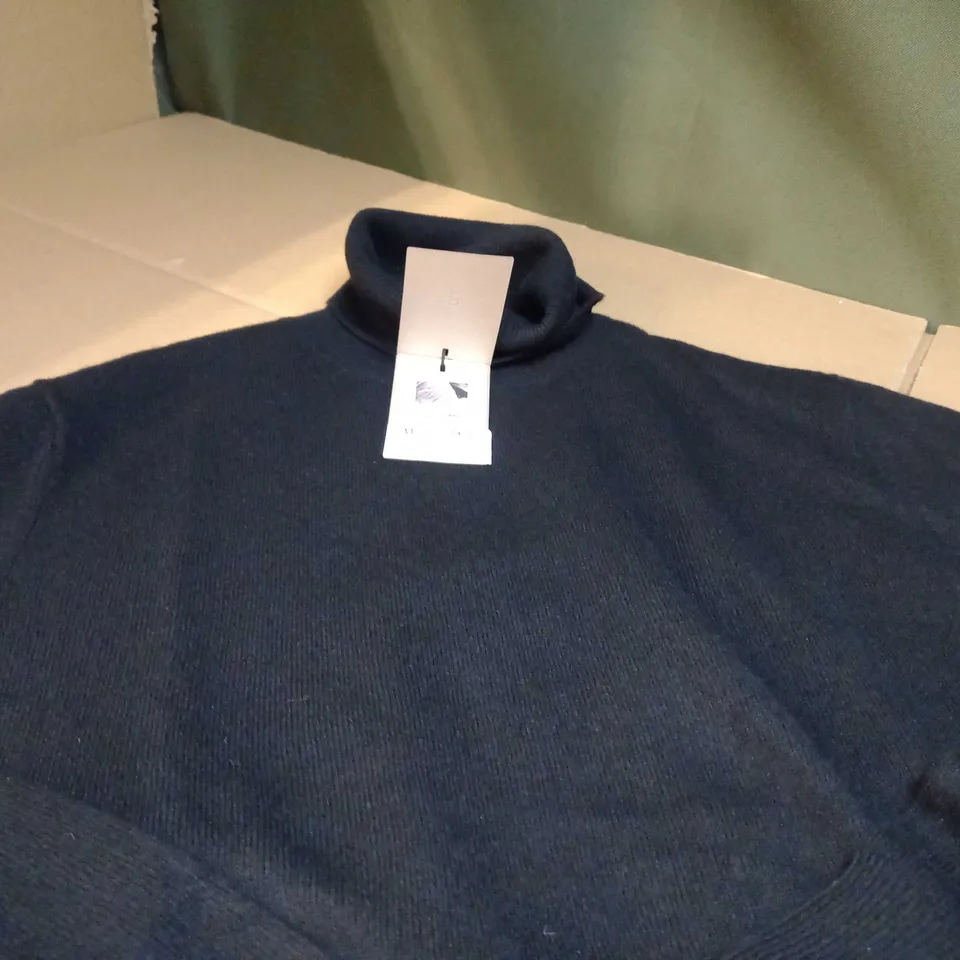 MASSIMO DUTTI BLACK ROLL NECK TOP - MEDIUM
