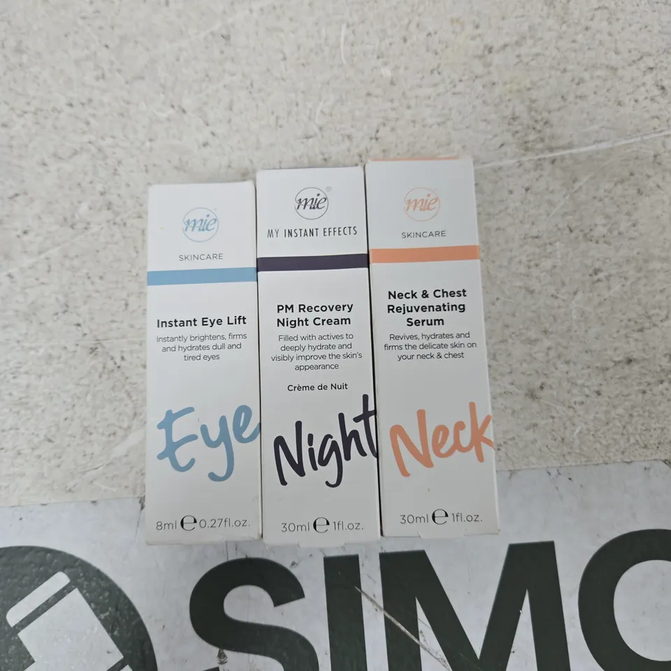 MIE MY INSTANT EFFECTS SKINCARE TRIO – EYE LIFT, NIGHT CREAM & NECK & CHEST REJUVENATING SERUM