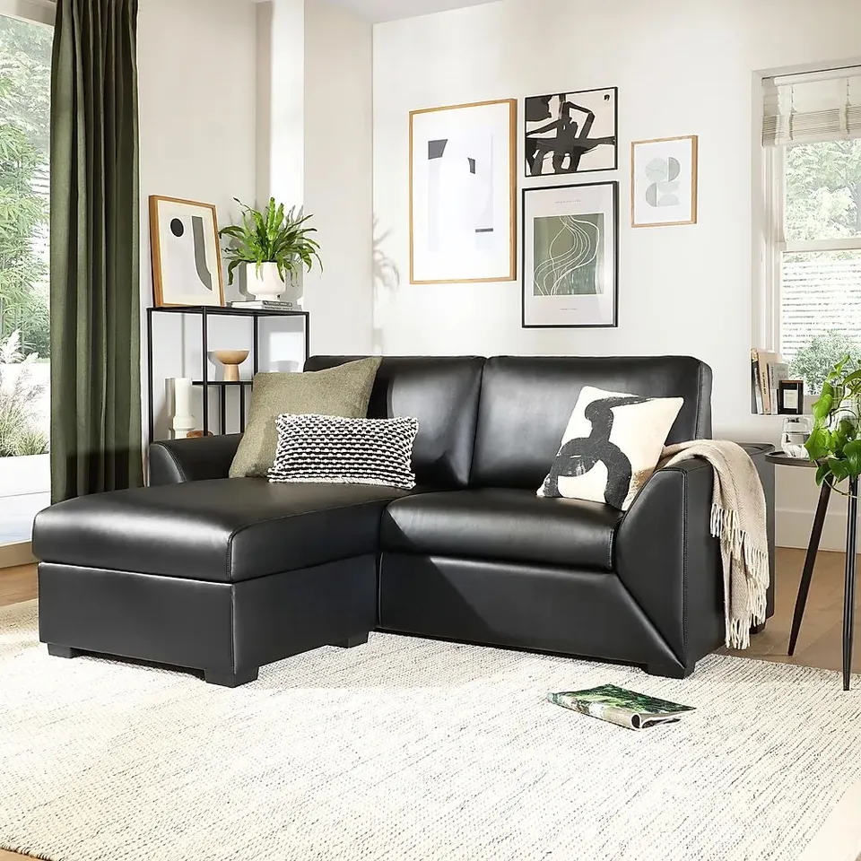 BOXED BRAND NEW DESIGNER BAILEY L SHAPED CORNER SOFA BLACK