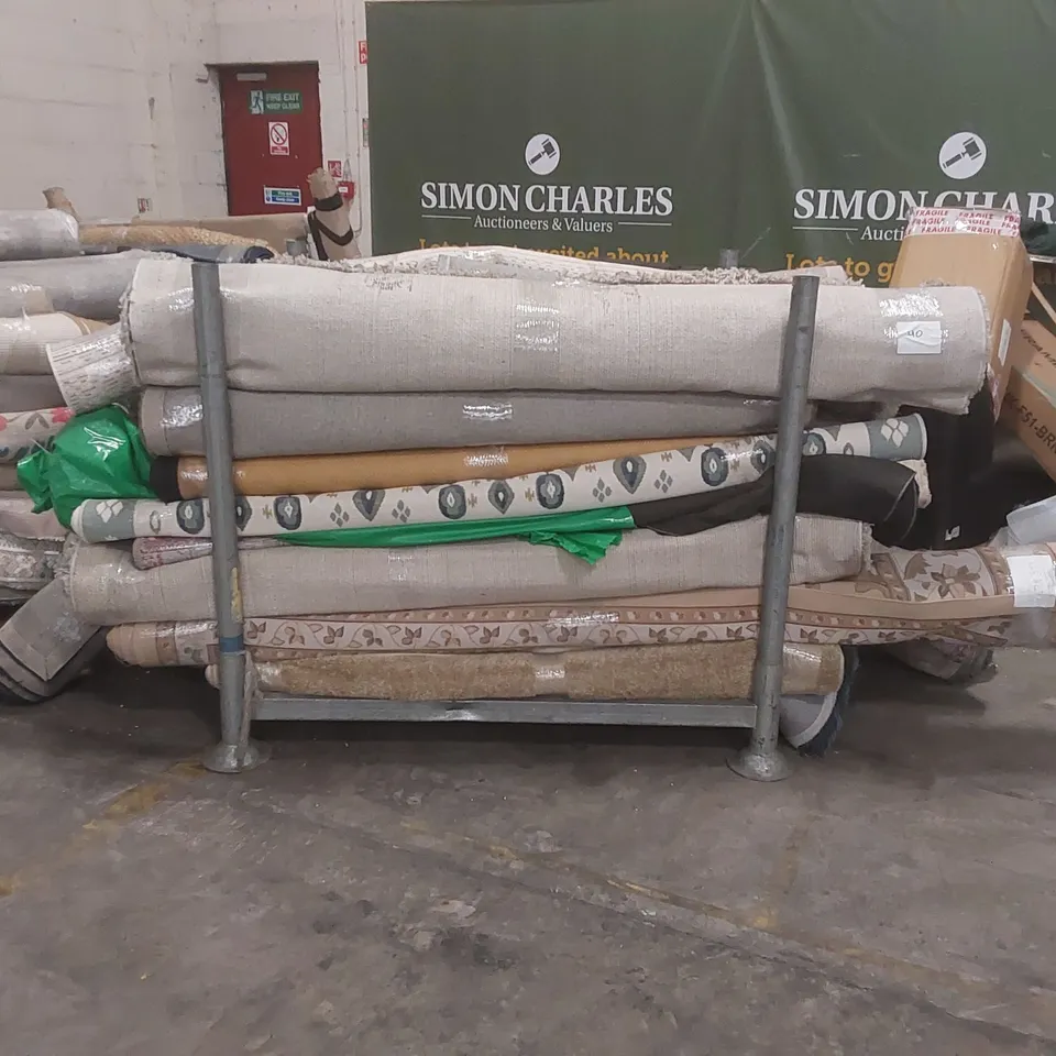 STILLAGE CONTAINING APPROXIMATELY  22x ASSORTED DESIGNER RUGS - STILLAGE NOT INCLUDED