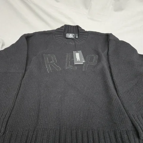 REPRESENT REP KNIT JUMPER IN BLACK - LARGE