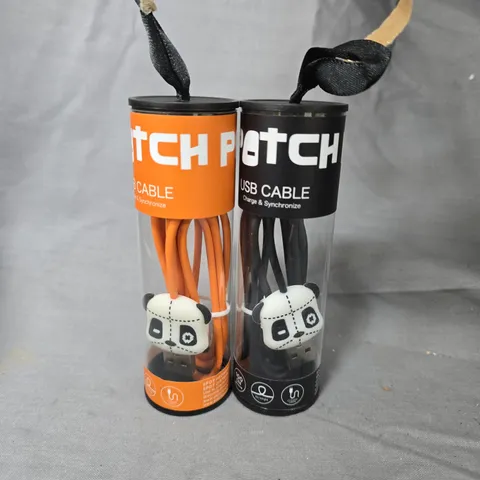 APPROXIMATELY 18 ASSORTED PATCH USB LIGHTNING CONNECTORS CABLES TO INCLUDE ORANGE & BLACK VARIATIONS