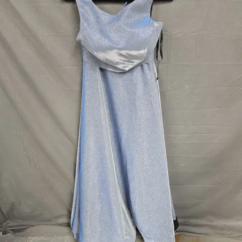 BLUE GLITTER MAXI DRESS - SIZE 6