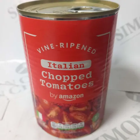 APPROXIMATELY 12 CANS OF VINE-RIPENED ITALIAN CHOPPED TOMATOES BY AMAZON 400G