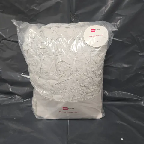HOME SEERSUCKER COTTON 180 THREAD COUNT DUVET COVER SET - KING