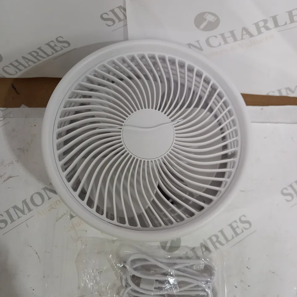 BELL & HOWELL RECHARGEABLE EXTENDABLE DESK & FLOOR FAN, WHITE